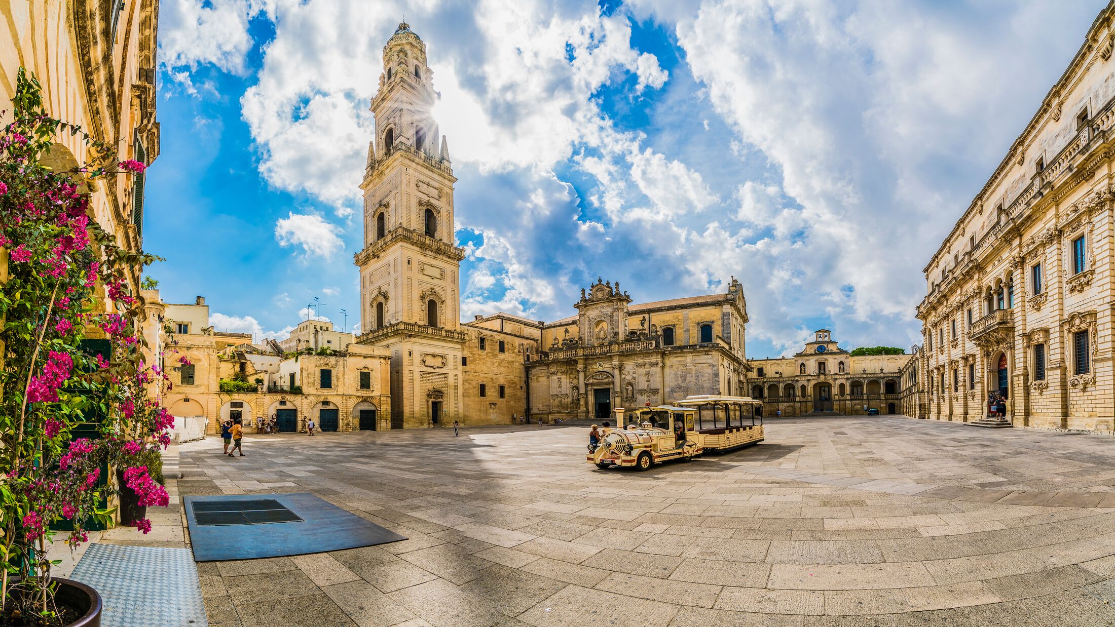 Lecce, Italy - Piazza del Duomo square and Virgin Mary Cathedral , Puglia region, southern Italy