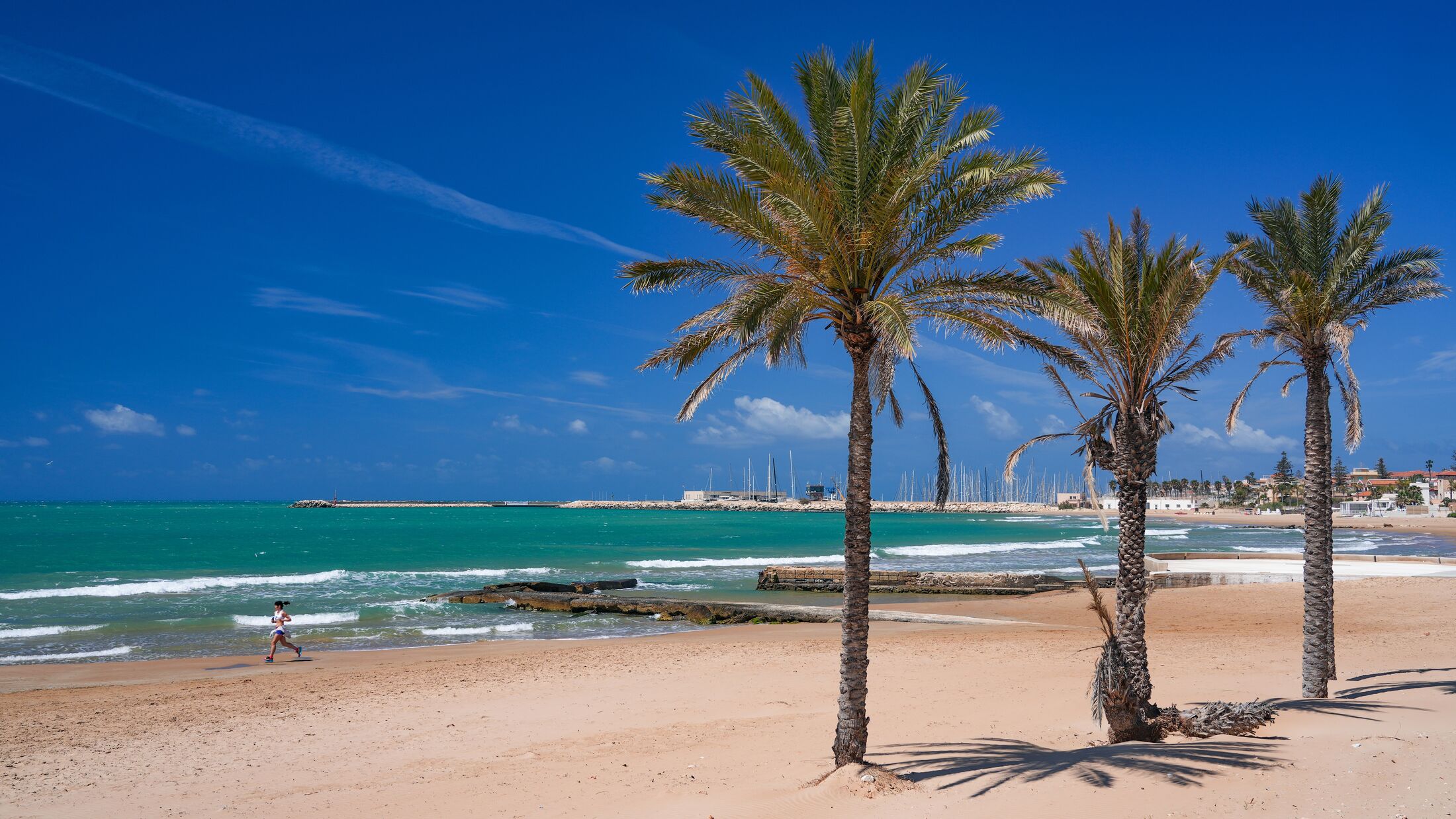 Summer landscape of Marina di Ragusa beach in Sicily, Italy, Europe