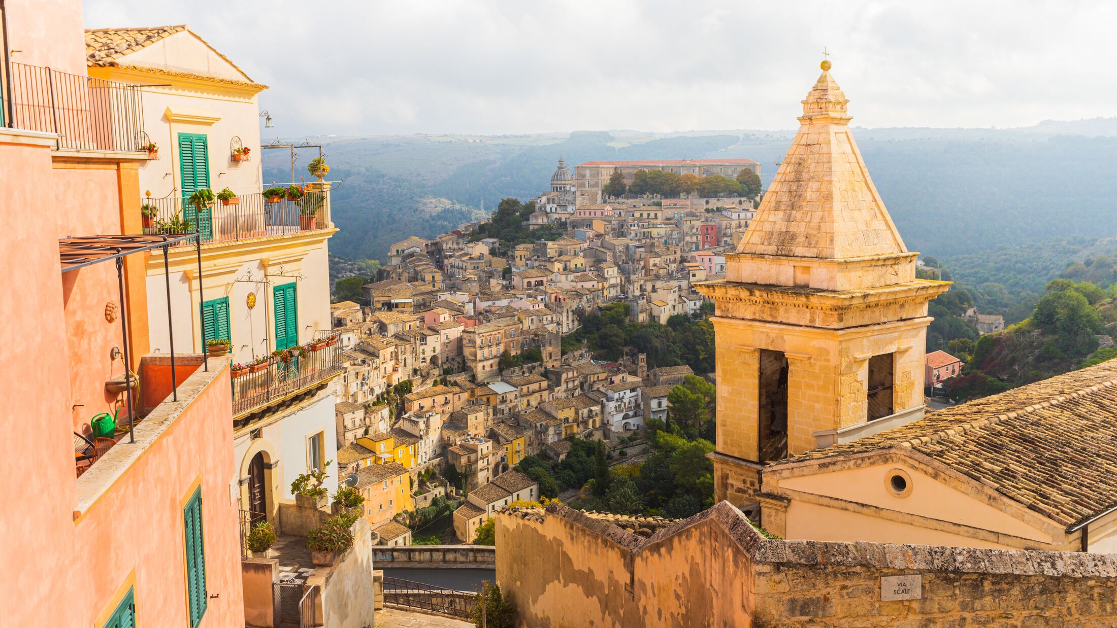 View of Ragusa, a UNESCO heritage town on Italian island of Sicily.