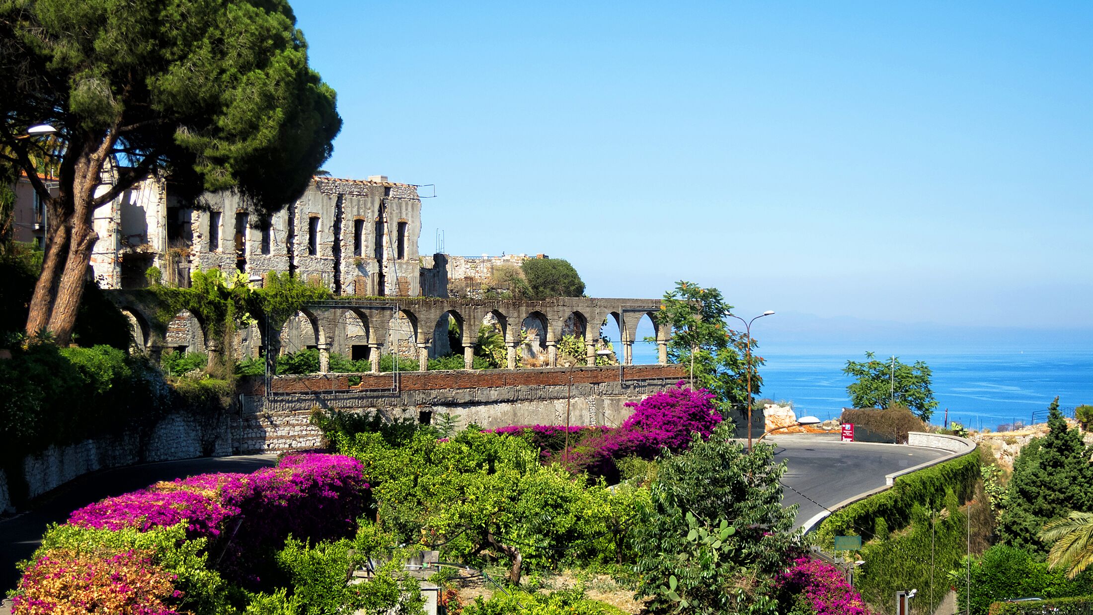 Beautiful landscape panorama Taormina Sicily, Italy