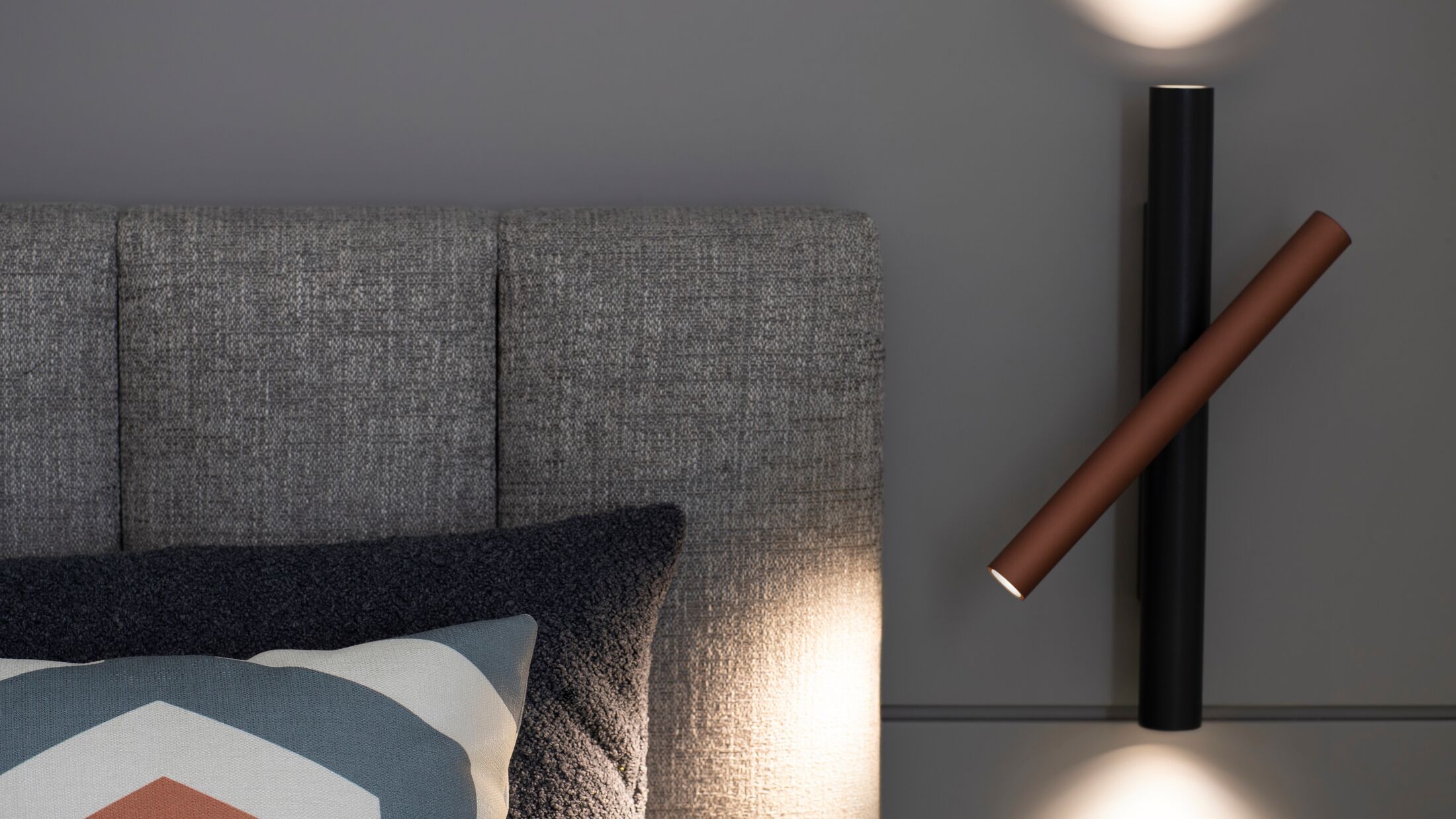 a lamp that is sitting on a couch