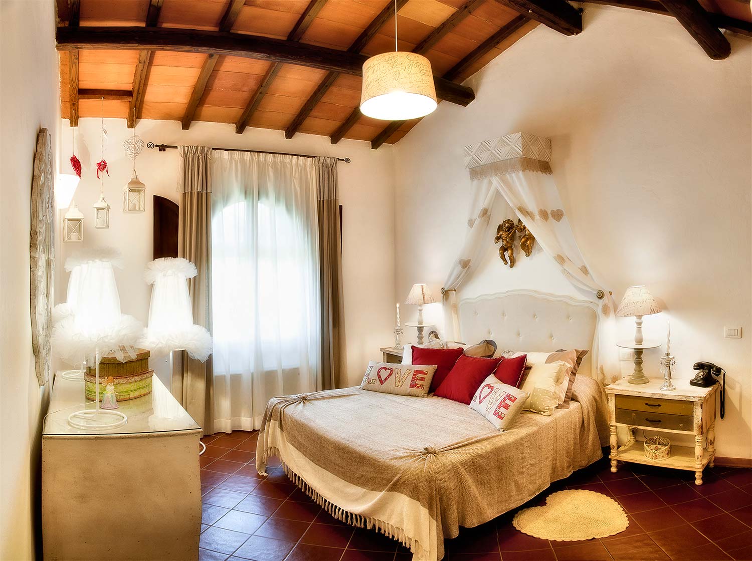 a double bed in a room