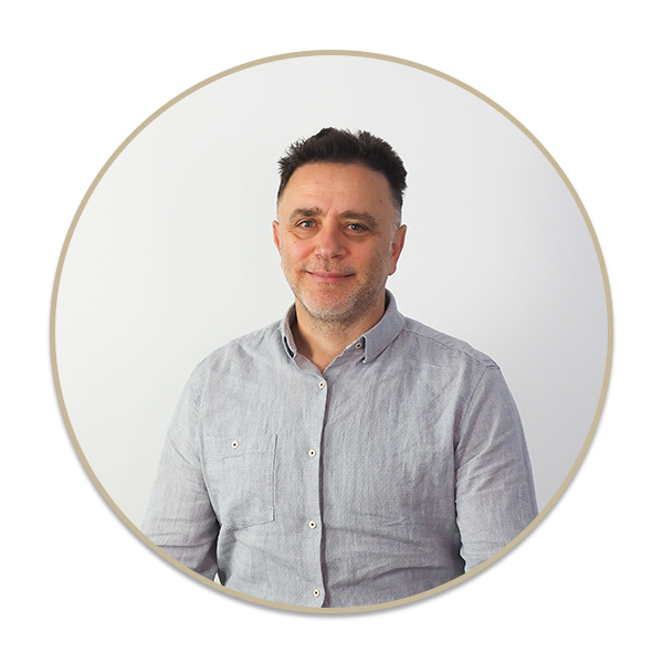 a man holding a sign