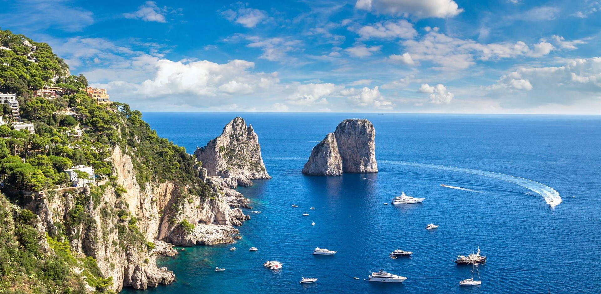 Capri island in a beautiful summer day in Italy