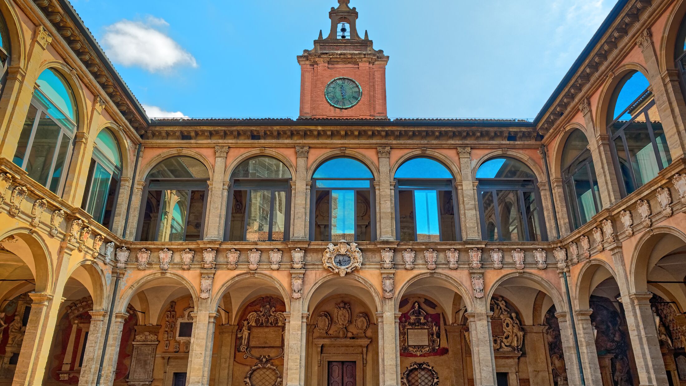 The Archiginnasio of Bologna exterior view