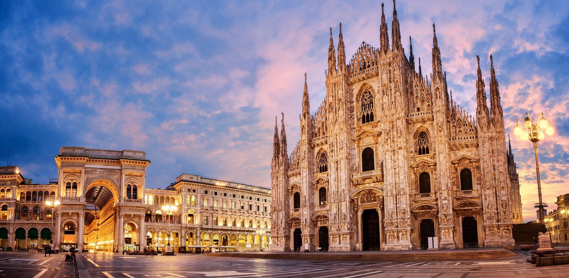 Milan Cathedral, Duomo di Milano, Italy, one of the largest churches in the world on sunrise