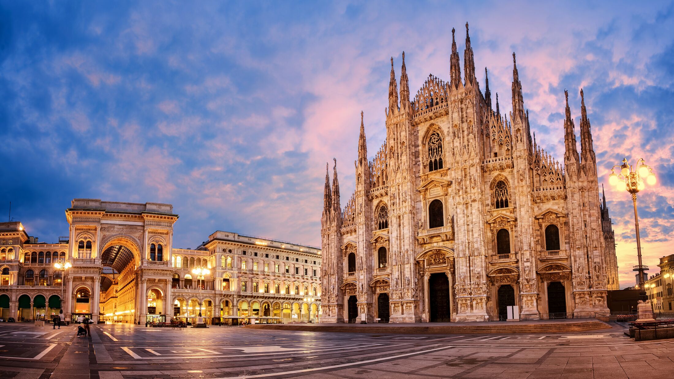 Milan Cathedral, Duomo di Milano, Italy, one of the largest churches in the world on sunrise