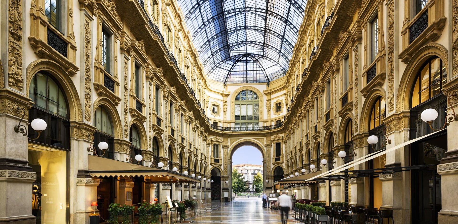 Glass dome of Galleria Vittorio Emanuele in Milan, Italy