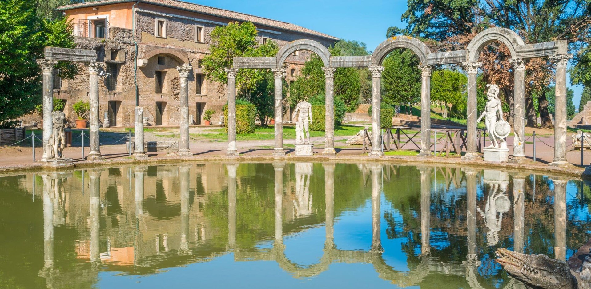 Canopo at Hadrian's Villa, large Roman archaeological complex at Tivoli, province of Rome, Lazio, central Italy.