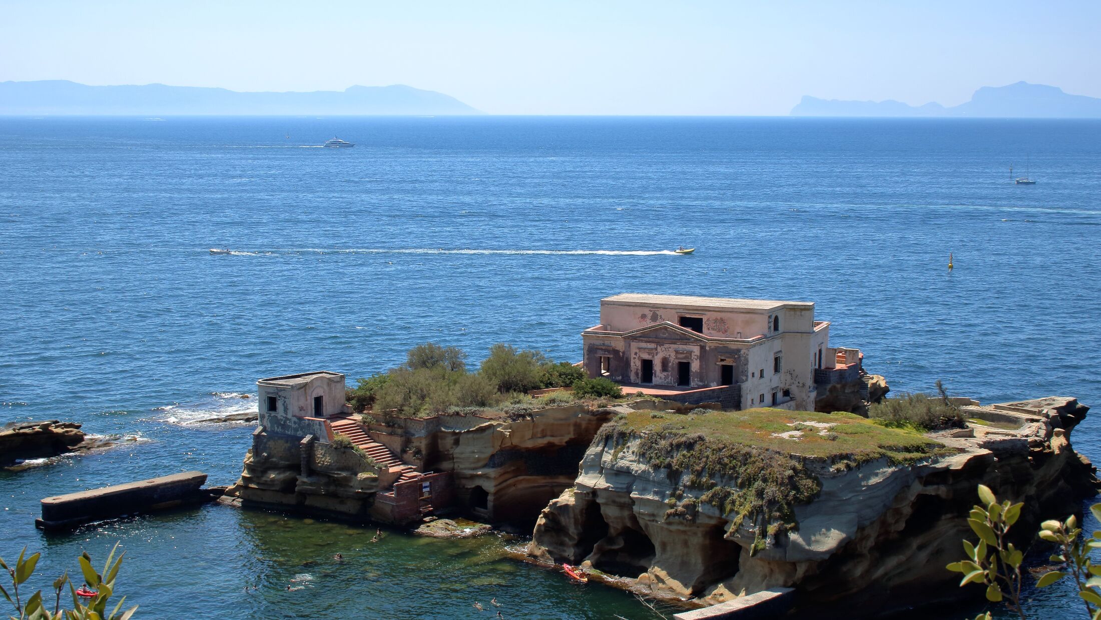 Gaiola protected area and abandoned island at Posillipo, Naples, Italy