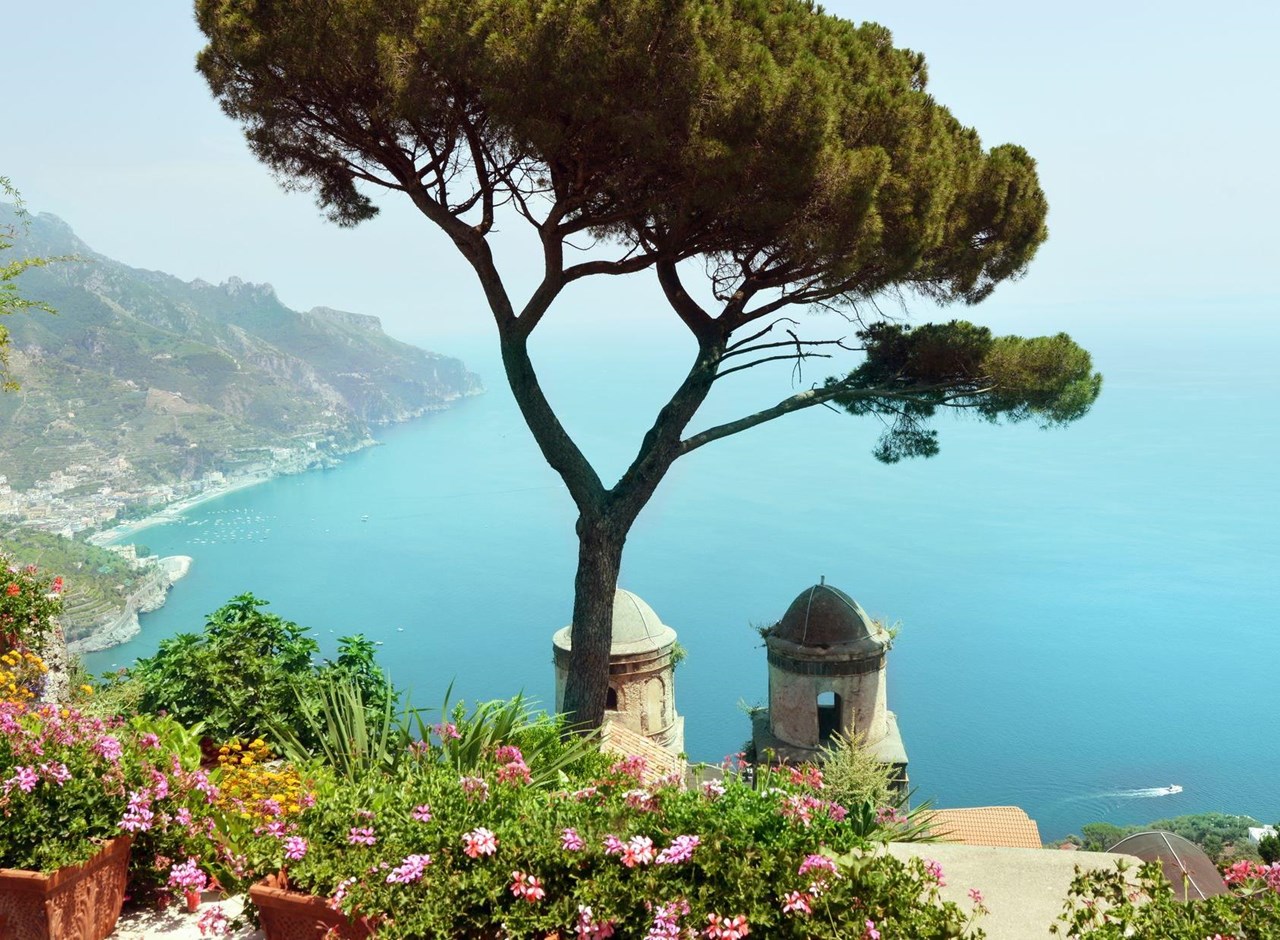 a view of a body of water surrounded by trees