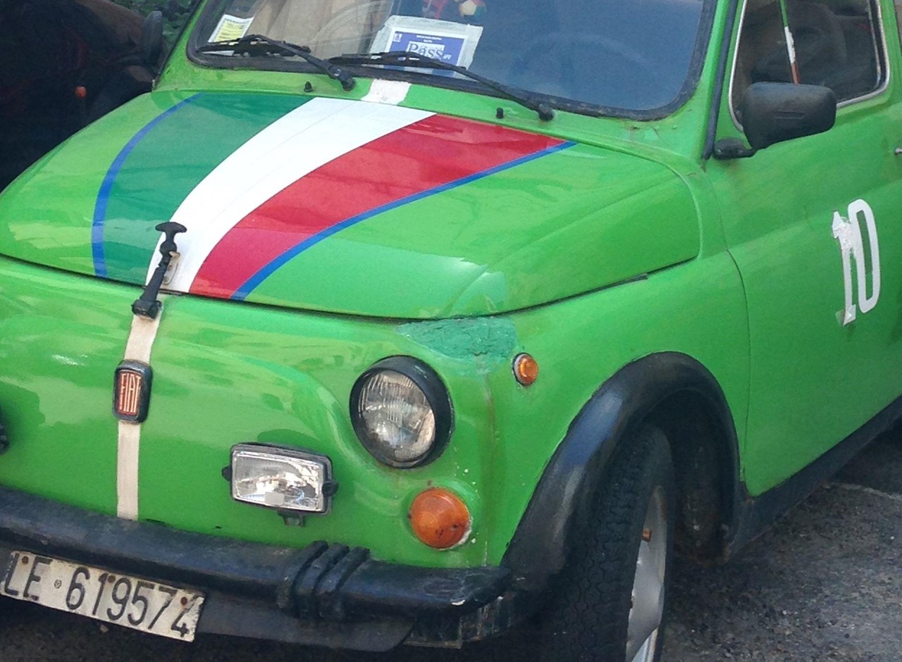 a car parked in a parking lot
