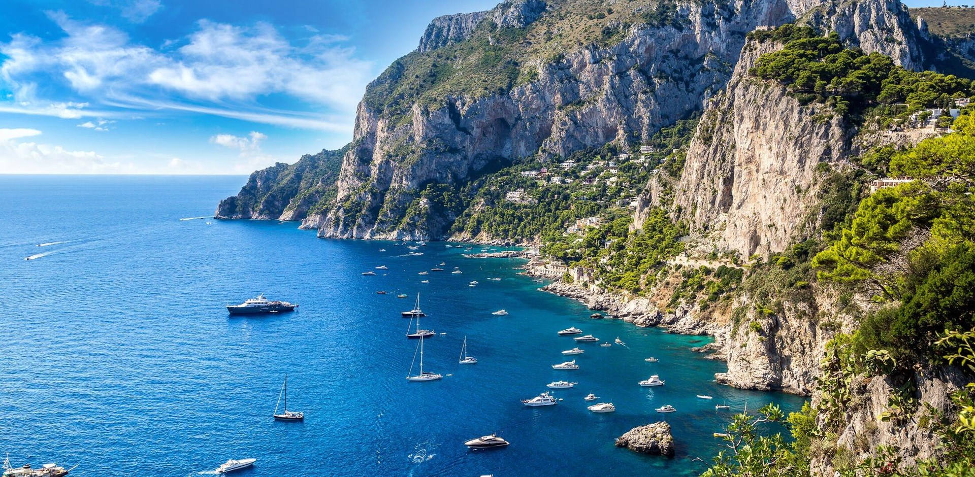 Capri island in a beautiful summer day in Italy
