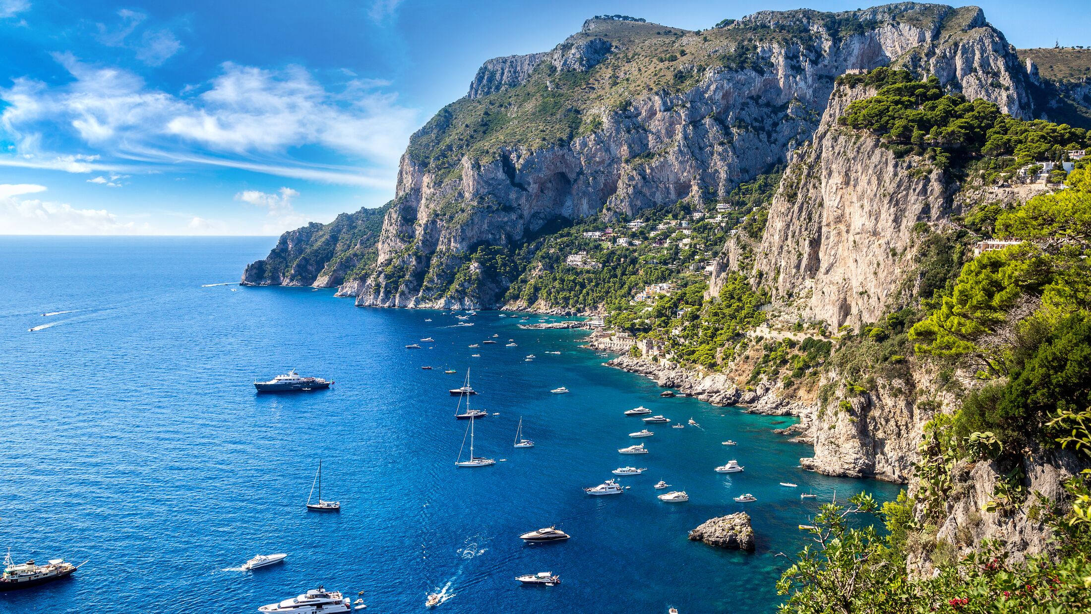 Capri island in a beautiful summer day in Italy