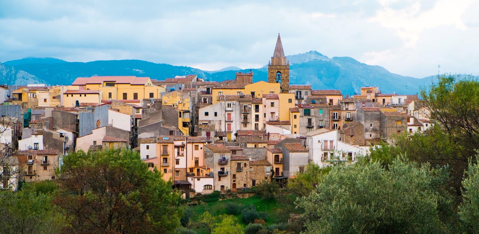 Town of Castelbuono on the Madonie mountains, Sicily, Italy