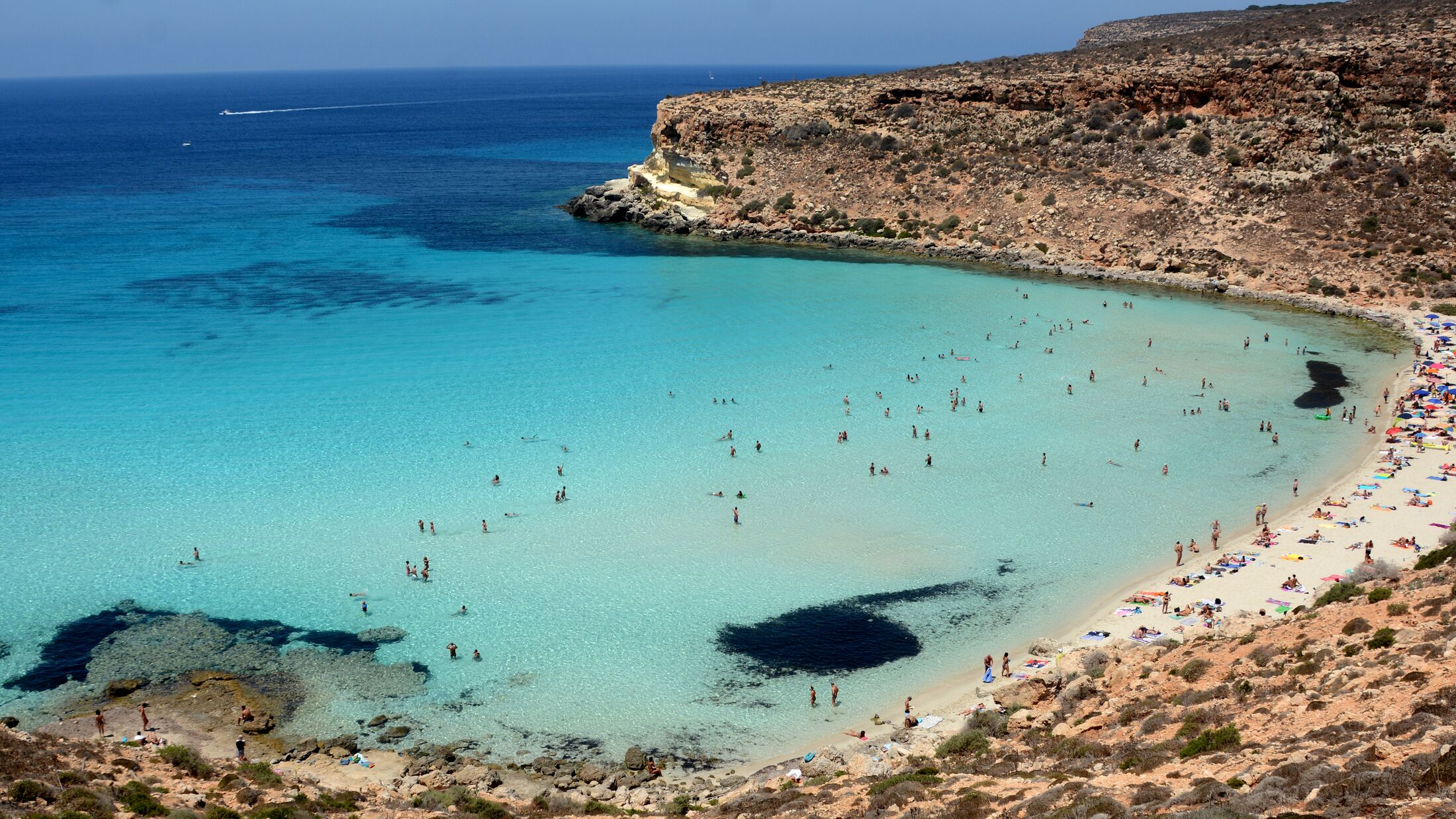 Rabbit beach in Lampedusa that is an island of Sicily