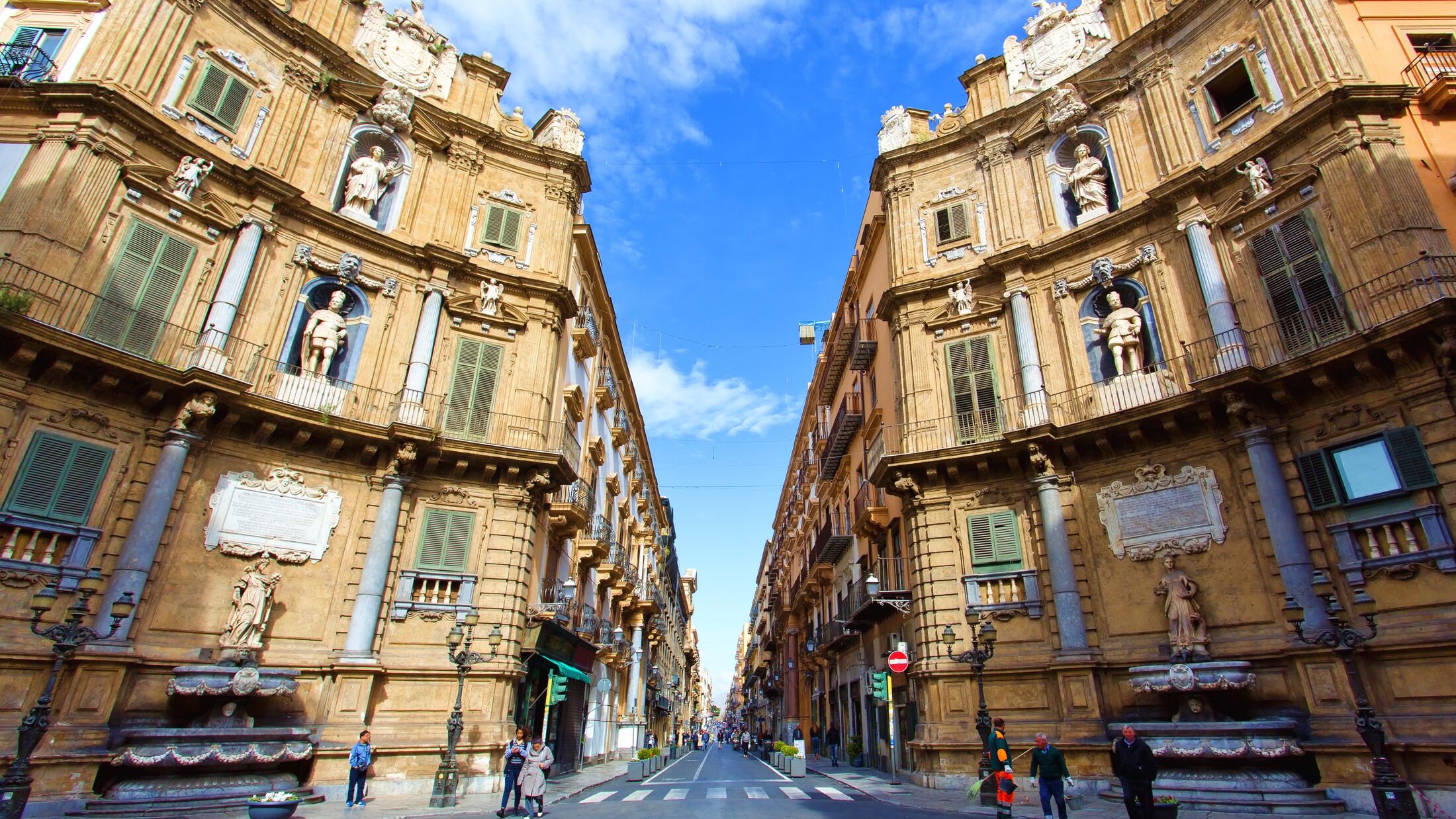 The famous Quattro Canti of Palermo, Sicily