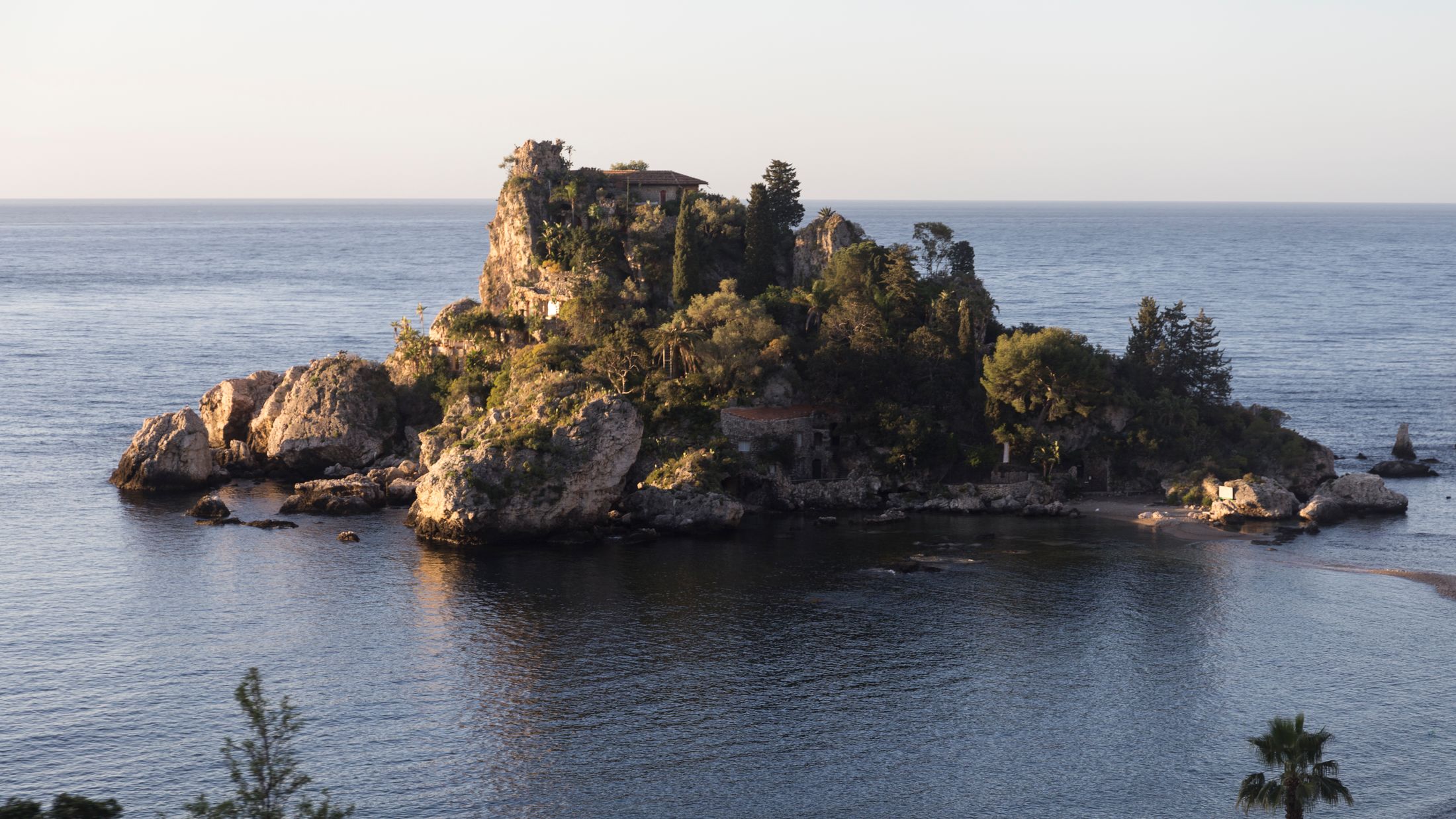 an island in the middle of a body of water