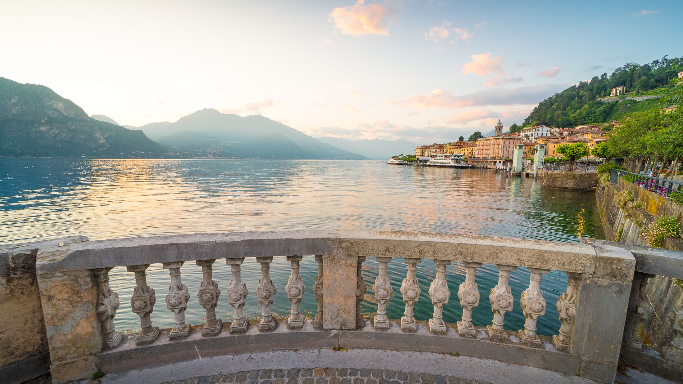 Beaufitul romantic scenery of Bellagio on Como lake in Lombardy