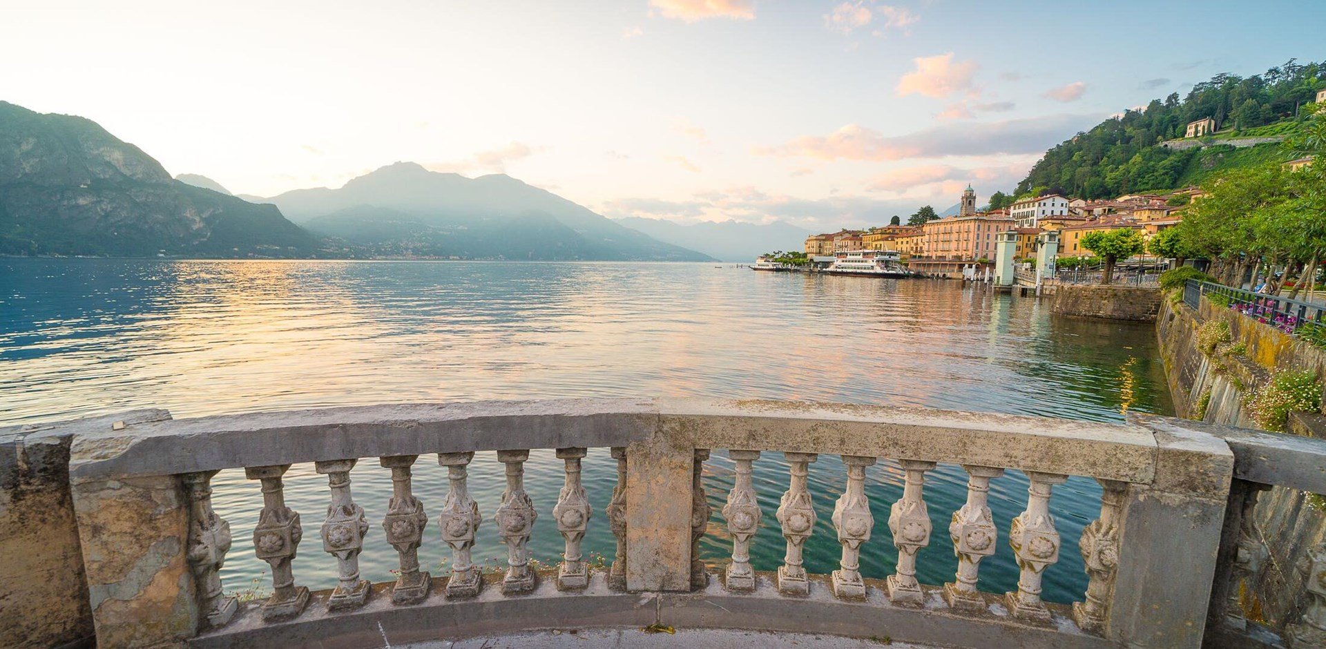 Beaufitul romantic scenery of Bellagio on Como lake in Lombardy
