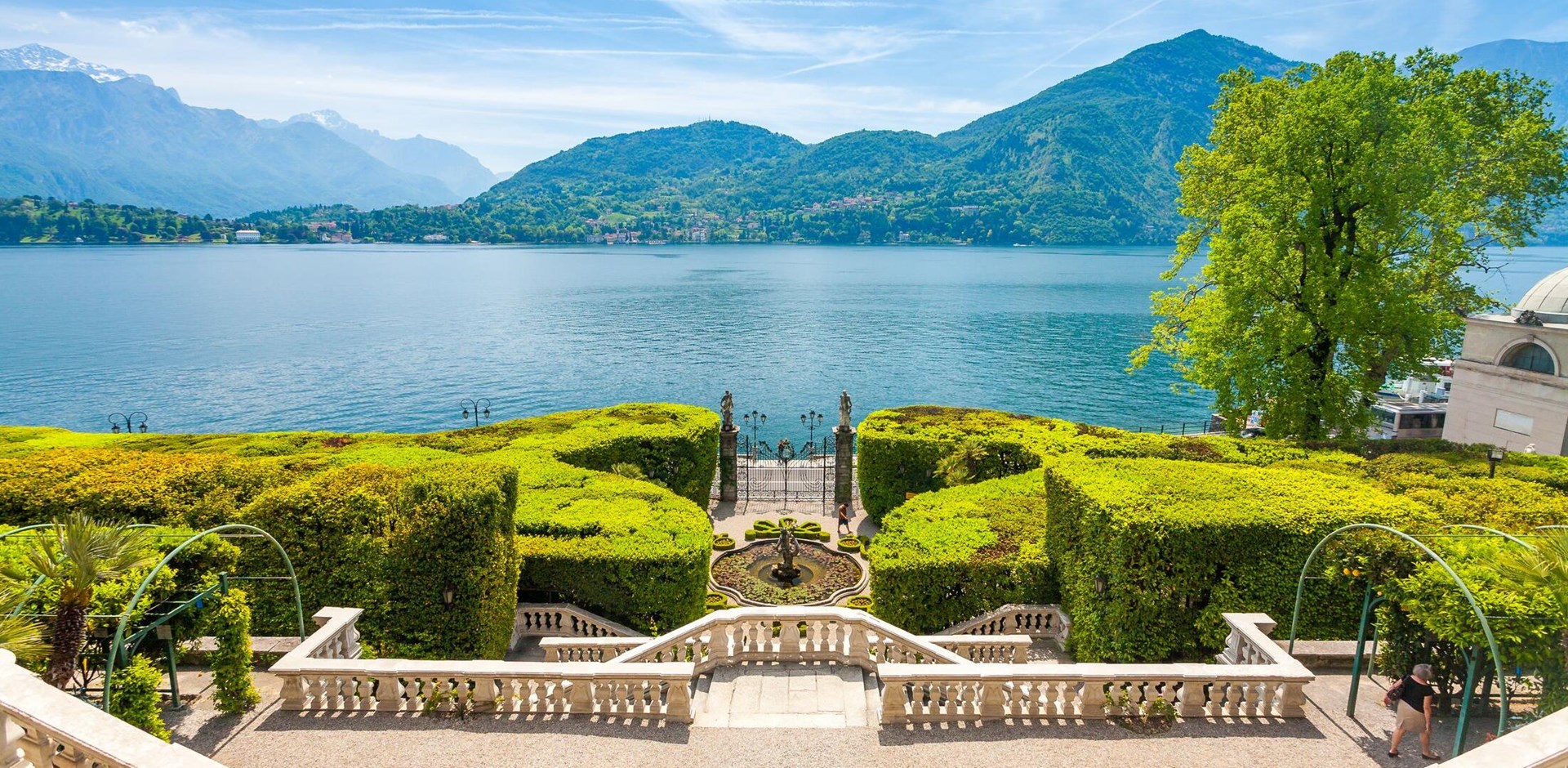 Facade of Villa Carlotta  at Tremezzo on lake Como Italy.