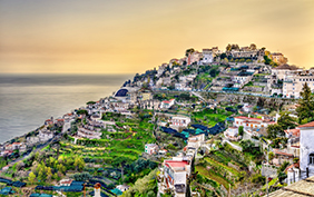 View of Ravello village on the Amalfi Coast in Italy