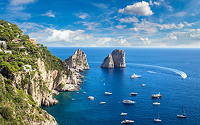 Capri island in a beautiful summer day in Italy