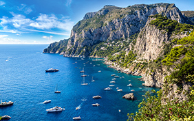 Capri island in a beautiful summer day in Italy