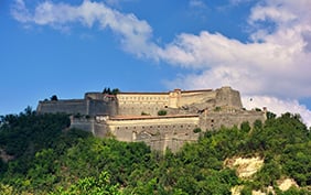 The fort of Gavi is a historical fortress of a  built by the Genoese on a pre-existing medieval castle and stands on a rocky outcrop overlooking the village of Gavi, from which it takes its name.