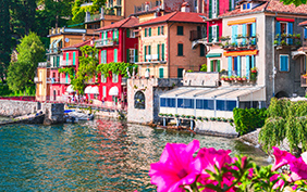 Varenna, Lake Como - Holidays in Italy view of the most beautiful lake in Italy, Lago di Como, Lombardia.