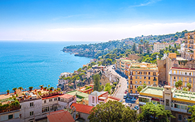 Panorama of the coast of Naples. Naples. Campaign. Italy.