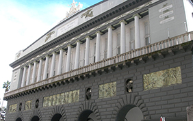 Naples â€“ Teatro San Carlo theatre facade in neoclassical style famous for opera