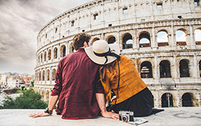 Couple of tourist on vacation in Rome