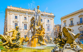 Fountain of Diana in Syracuse, Sicily, Italy