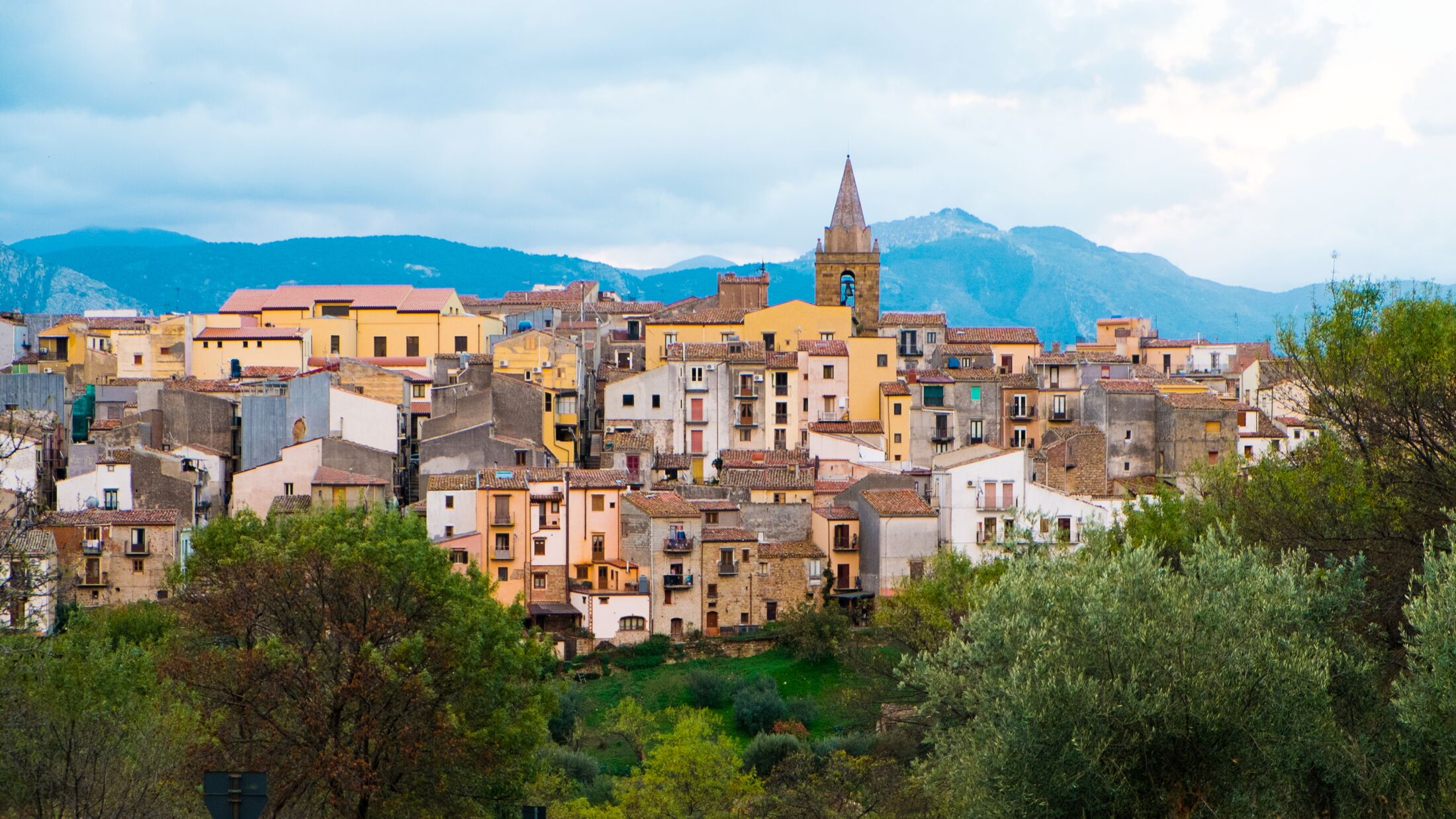 Town of Castelbuono on the Madonie mountains, Sicily, Italy