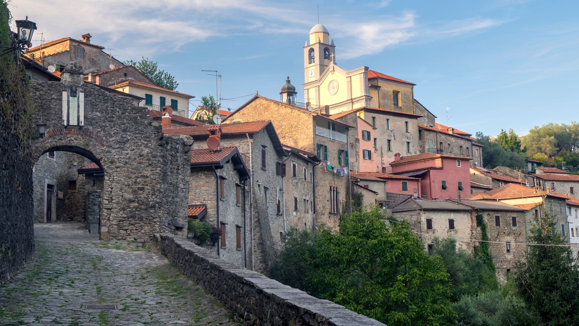 a castle on top of a brick building