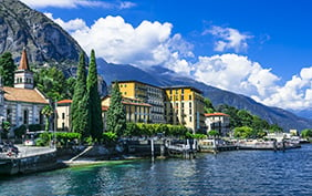 One of the most beautiful lakes of Europe . scenic landscapes of Lago di Como - Cadenabbia, Italy