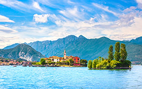 Isola dei Pescatori, fisherman island in Maggiore lake, Borromean Islands, Stresa Piedmont Italy, Europe.
